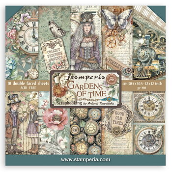 Stamperia Paper Pad 12X12 - Gardens of Time