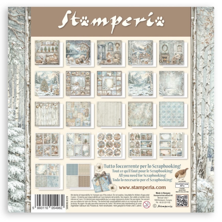 Stamperia Paper Pad 12X12 - White Christmas (Single Face) - 2
