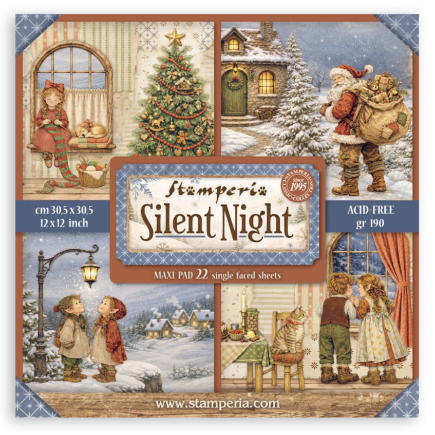 Stamperia Paper Pad 12X12 - Silent Night (Single Face)