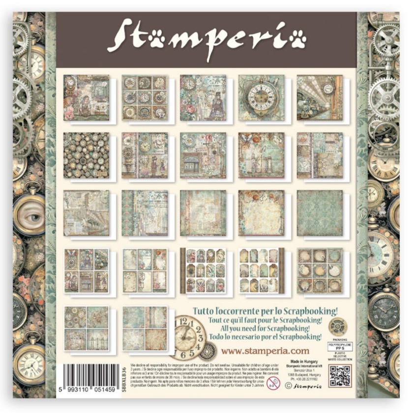 Stamperia Paper Pad 12X12 - Gardens of Time (Single Face) - 2