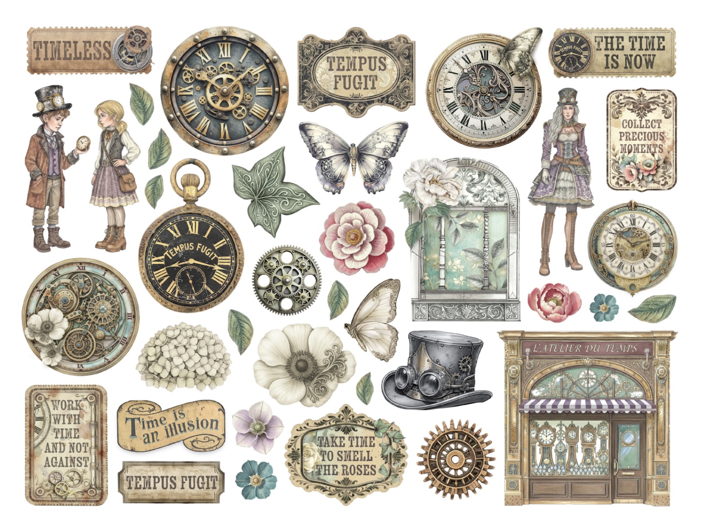 Stamperia Gardens of Time die-cuts - 2