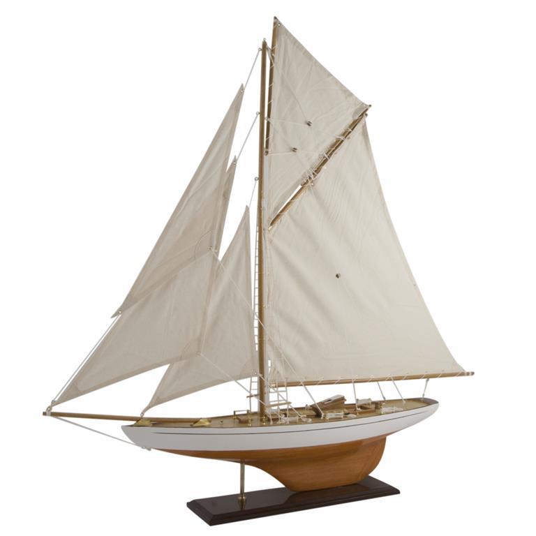 Modell segelfartyg , Vit, (90x91x14)