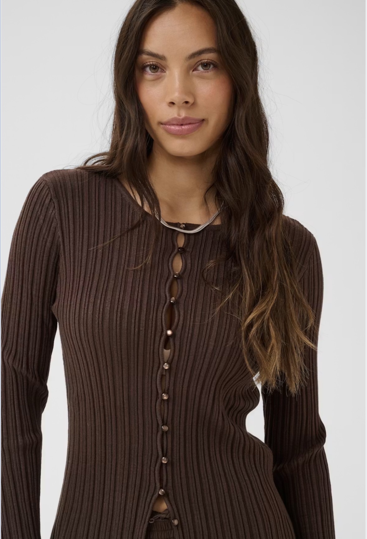 Saint Tropez Sigrida Cardigan Chocolate Brown - 5