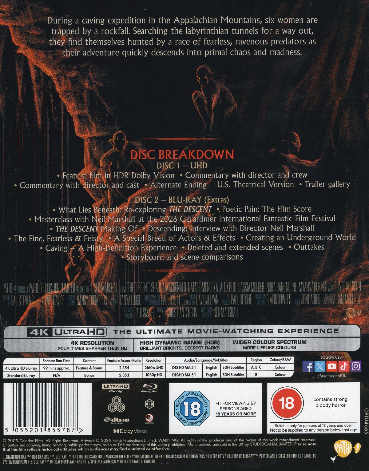 The Descent (ej svensk text) (4K Ultra HD + Blu-ray Extramaterial) - 2