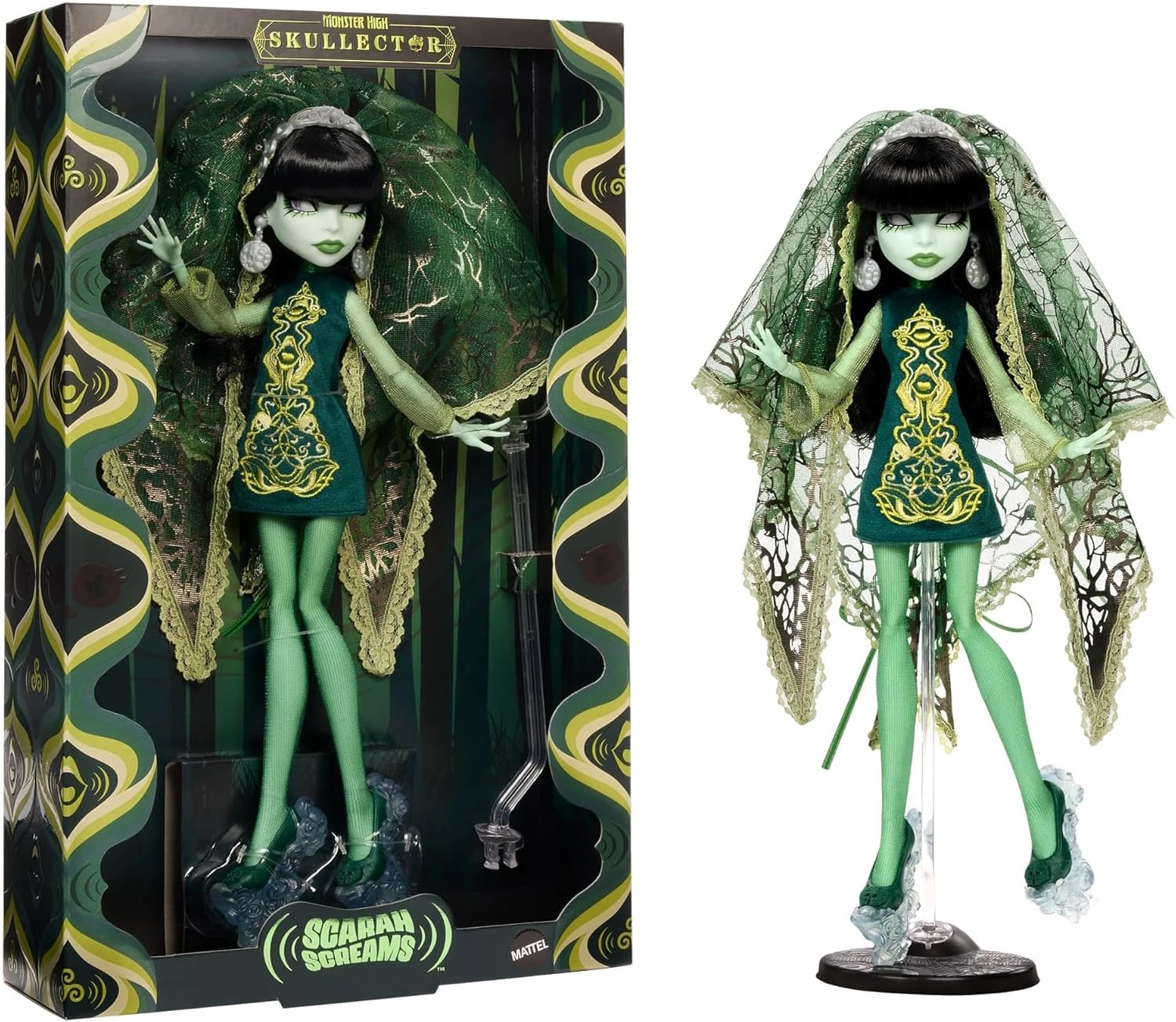Monster High Skullector Scarah Screams Fang Club Doll 60s Style Collectible 
