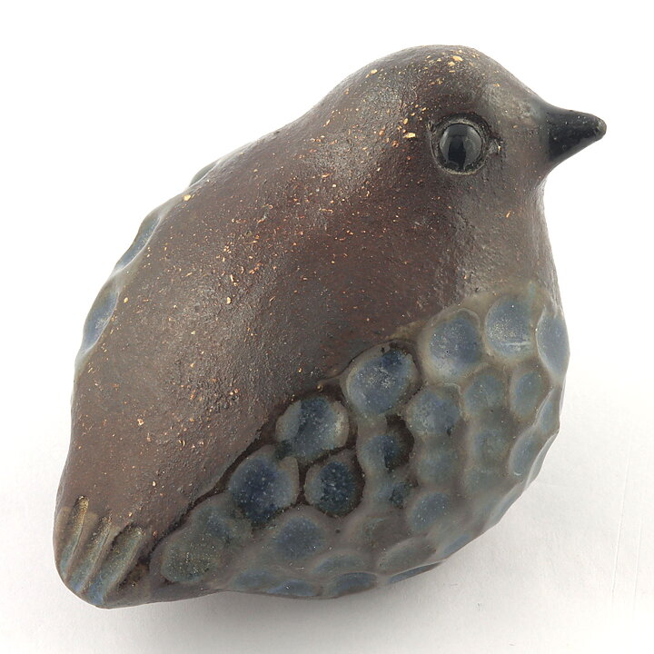 Bengt Wall (1960s) Brown Swelling  Bird  with Relief Decor 6 cm
