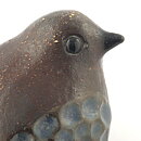 Bengt Wall (1960s) Brown Swelling  Bird  with Relief Decor 6 cm
