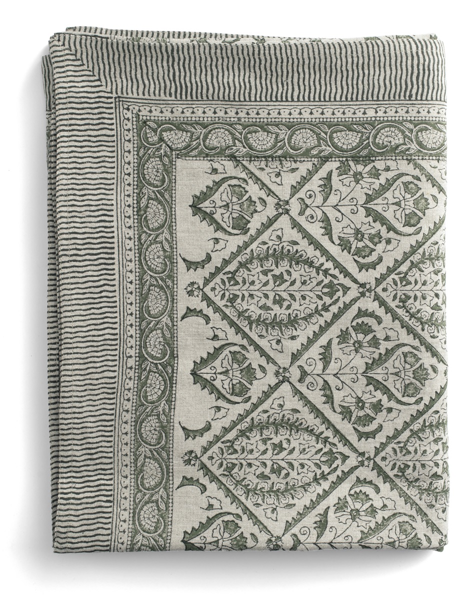 Chamois Linne Bordsduk Jaipur Moss Green