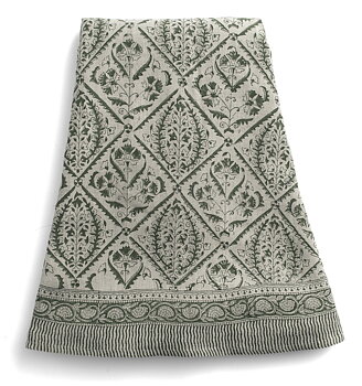 Chamois Rund Linneduk Jaipur Moss Green - 220cm