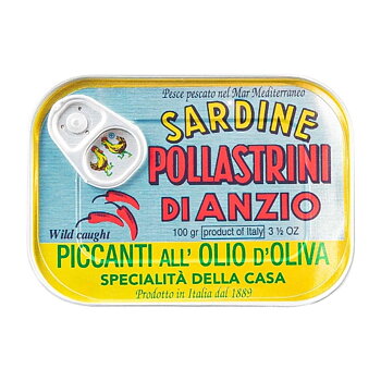 Pollastrini Sardiner i olivolja & chili, 100 g