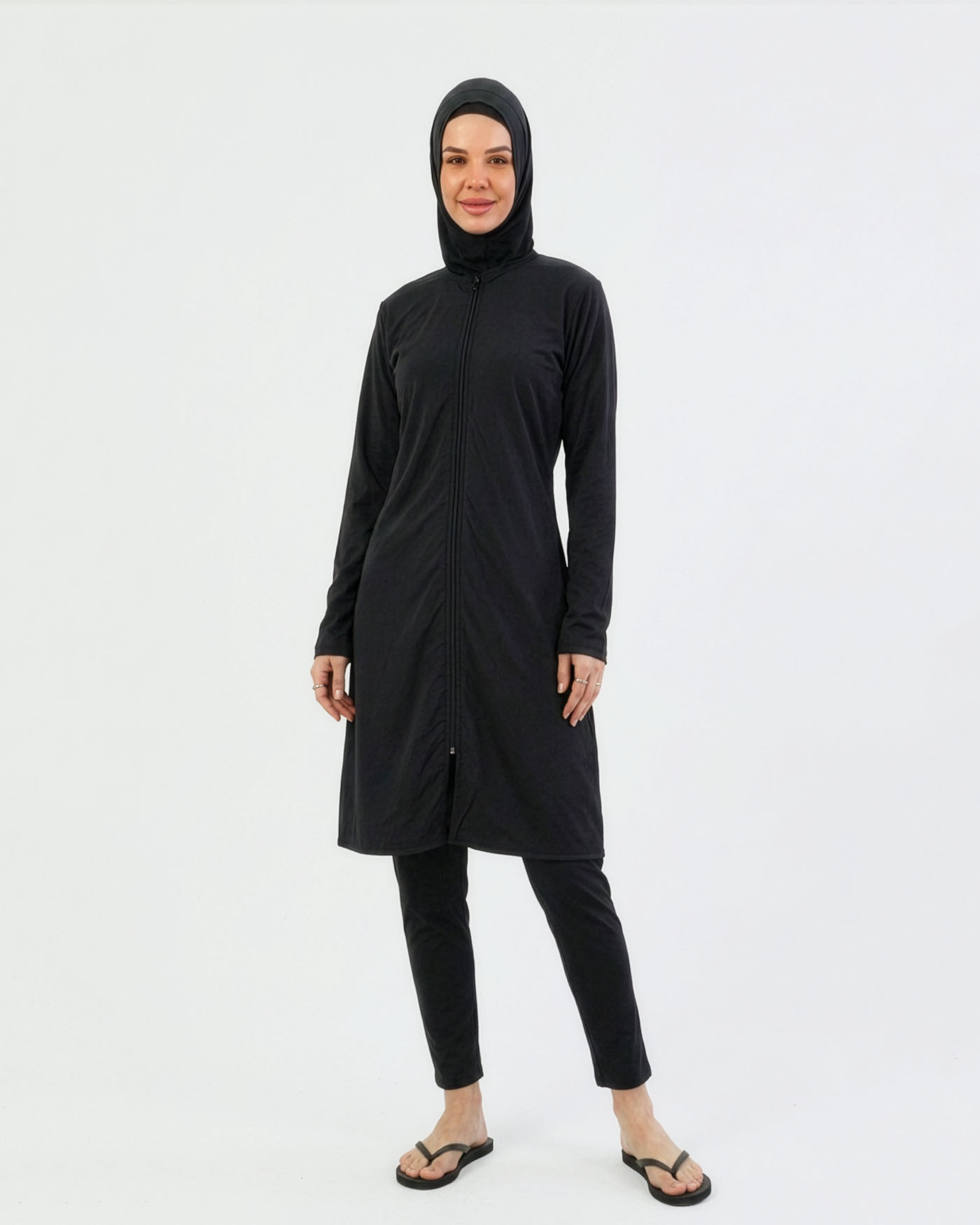 Muslim Swimsuit with hijab - Black - 3