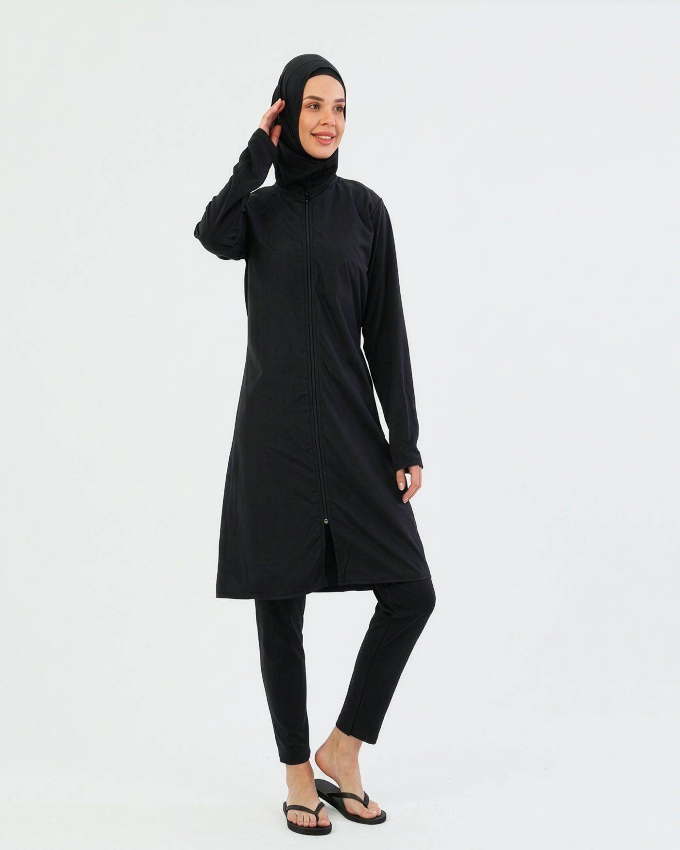 Muslim Swimsuit with hijab - Black - 4