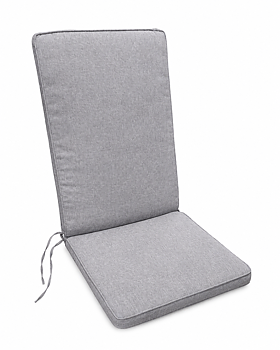 Boxsydd ljusgrå positionstolsdyna med hög rygg, 50 × 118 cm