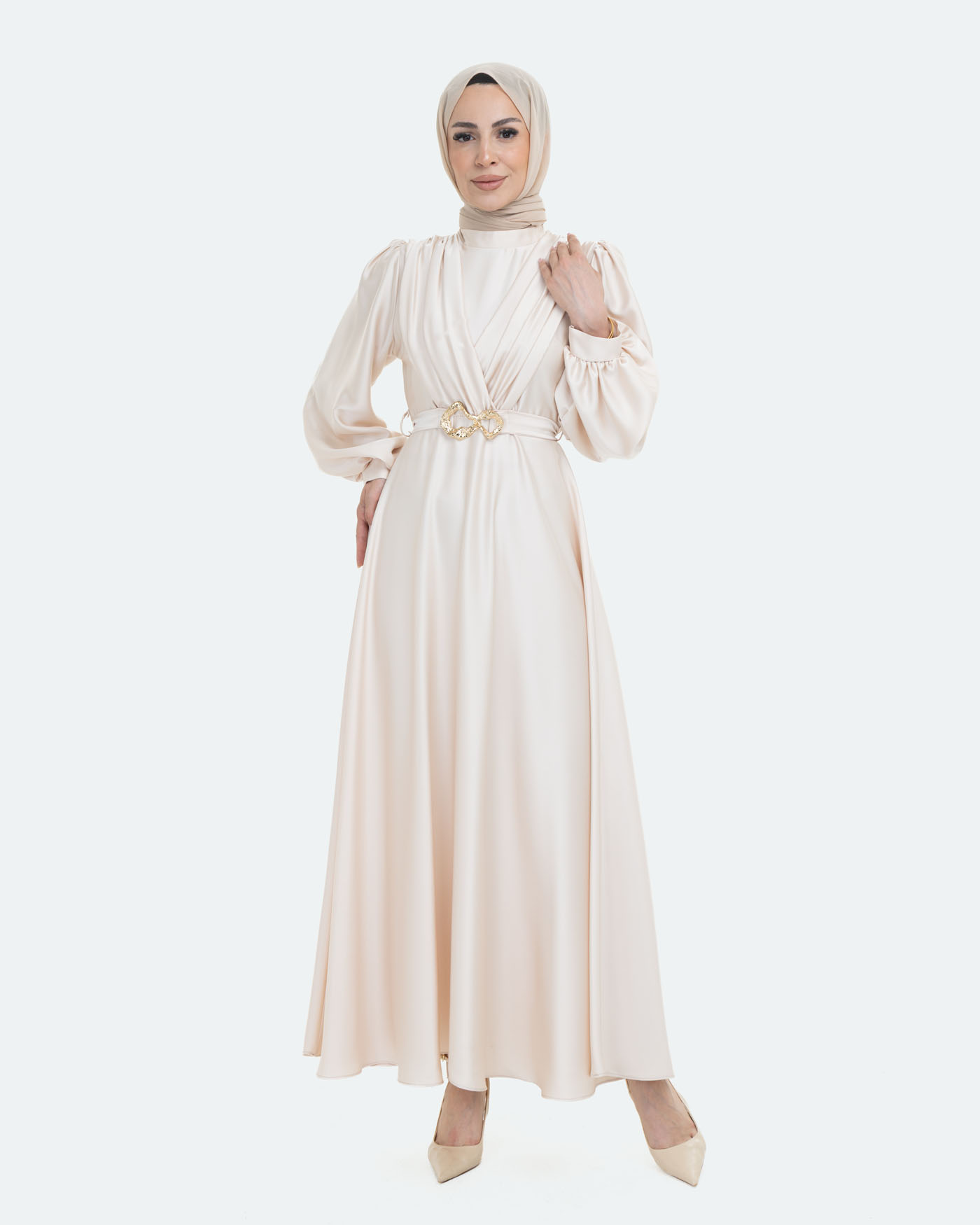 Party Dress - Light Beige - 3