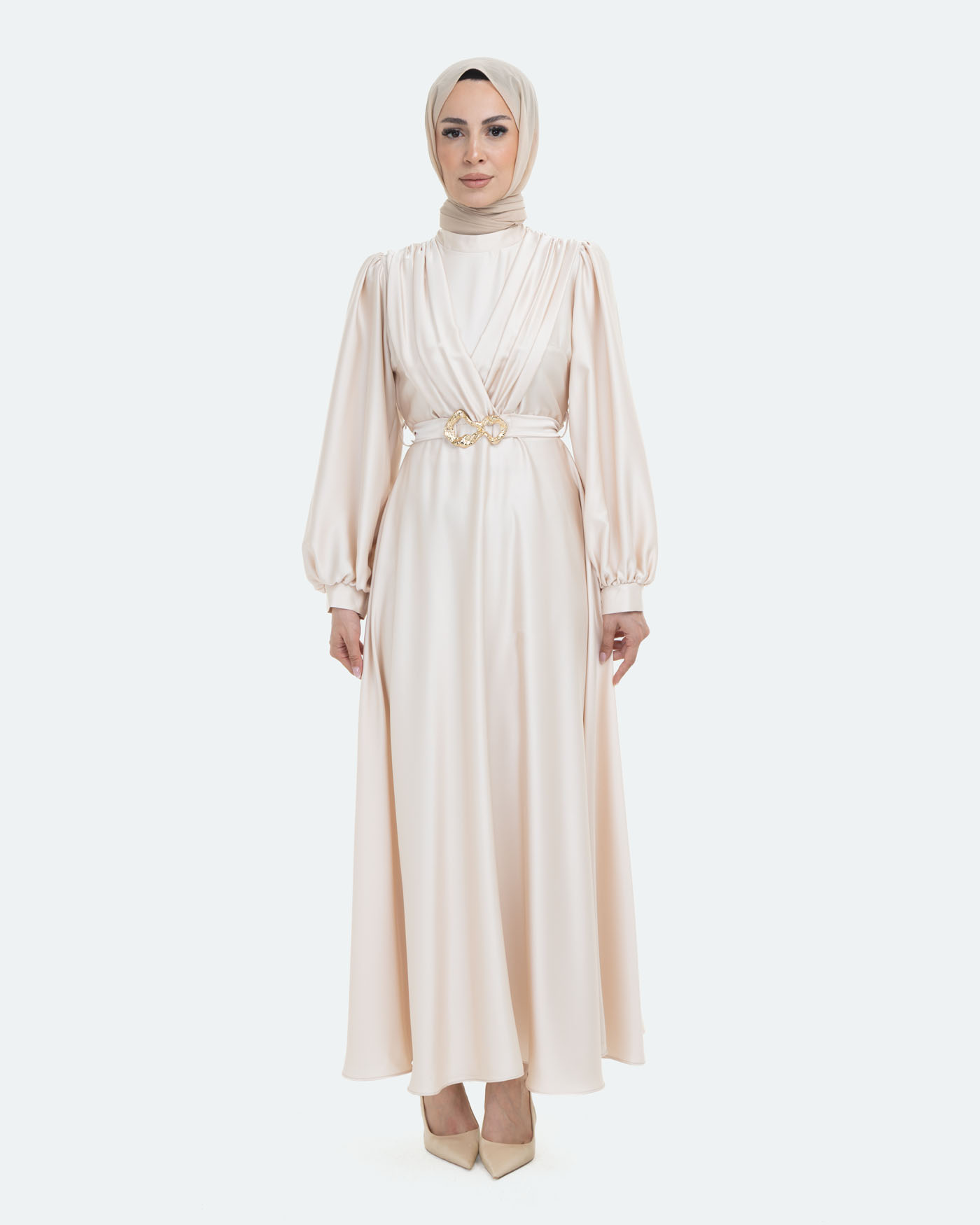 Party Dress - Light Beige - 2