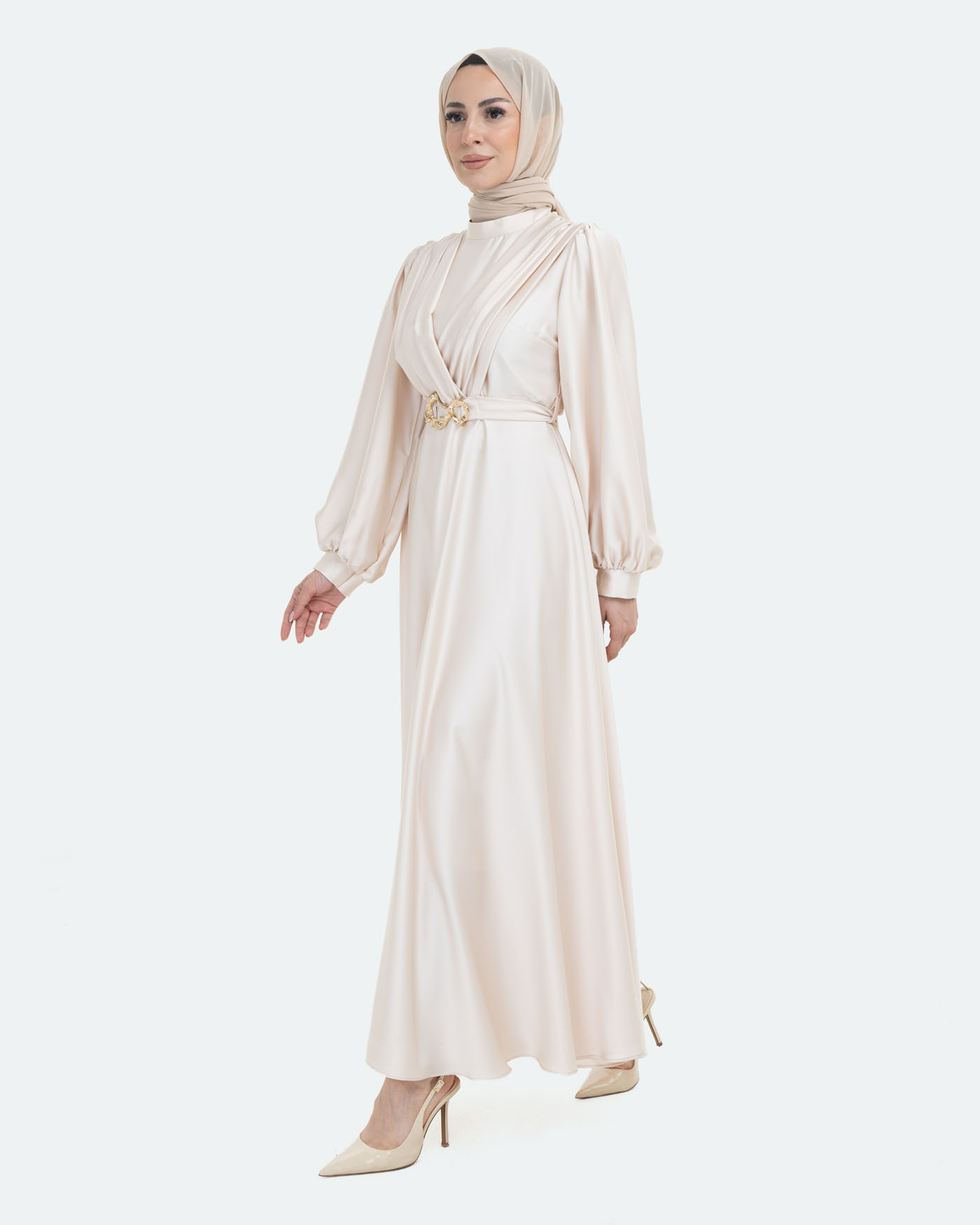 Party Dress - Light Beige - 4