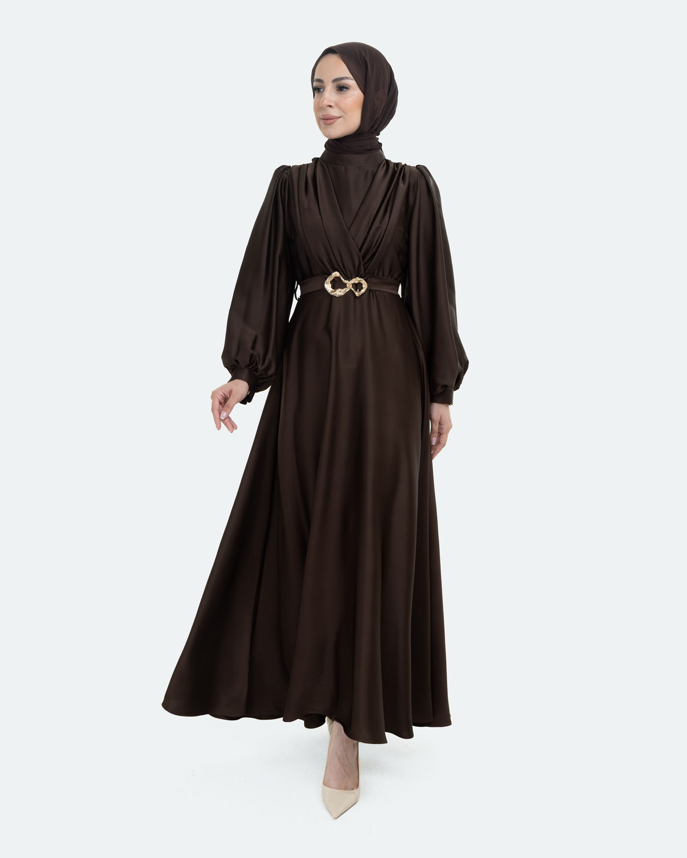 Party Dress - Brown - 2