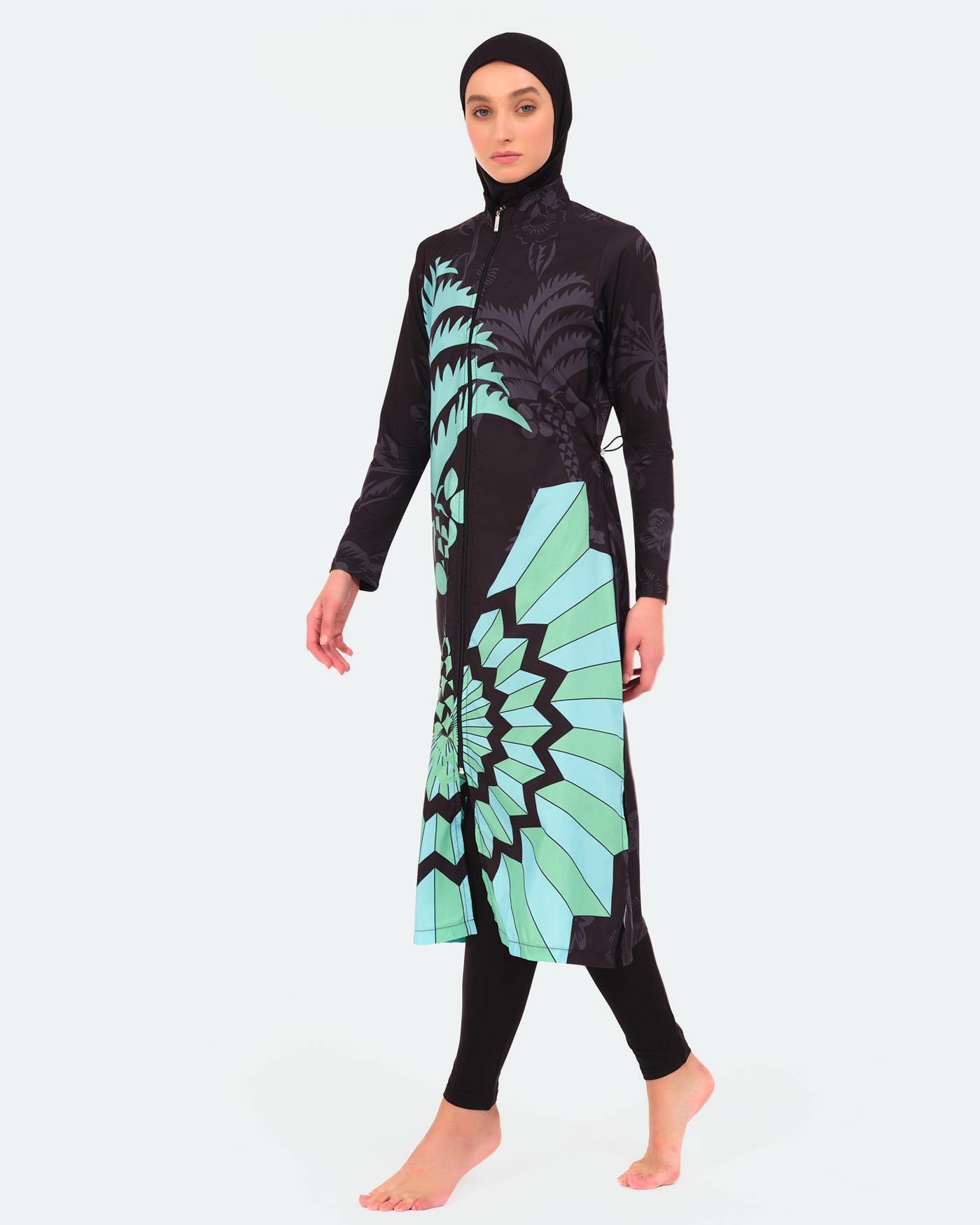 Muslim Swimsuit with hijab - Green - 2