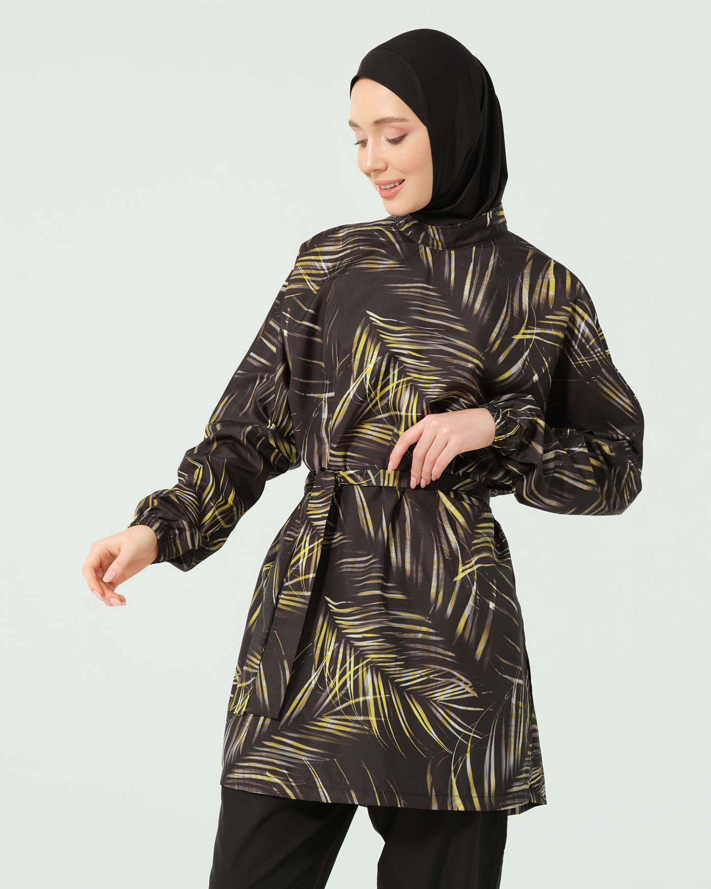 Muslim Swimsuit with hijab - Black - 4