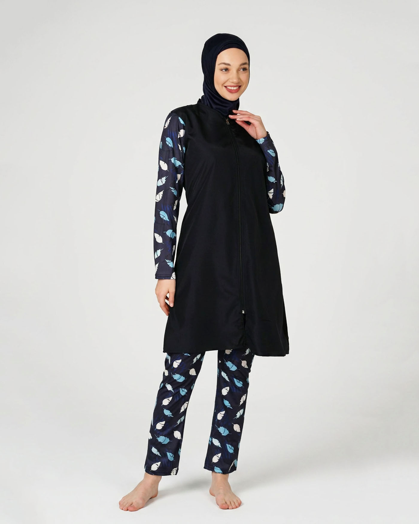 Muslim Swimsuit with hijab - Midnight Blue - 3