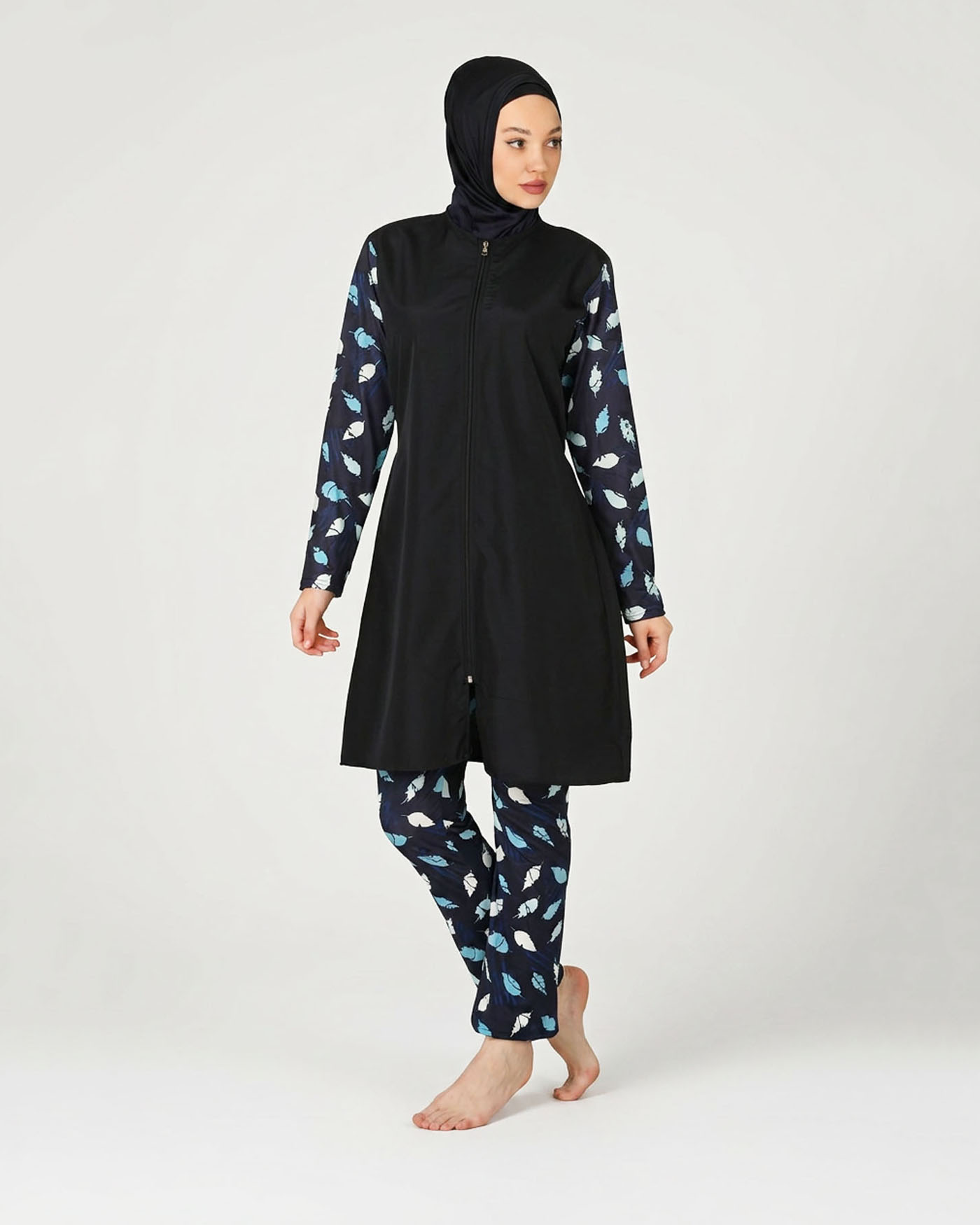 Muslim Swimsuit with hijab - Midnight Blue - 4