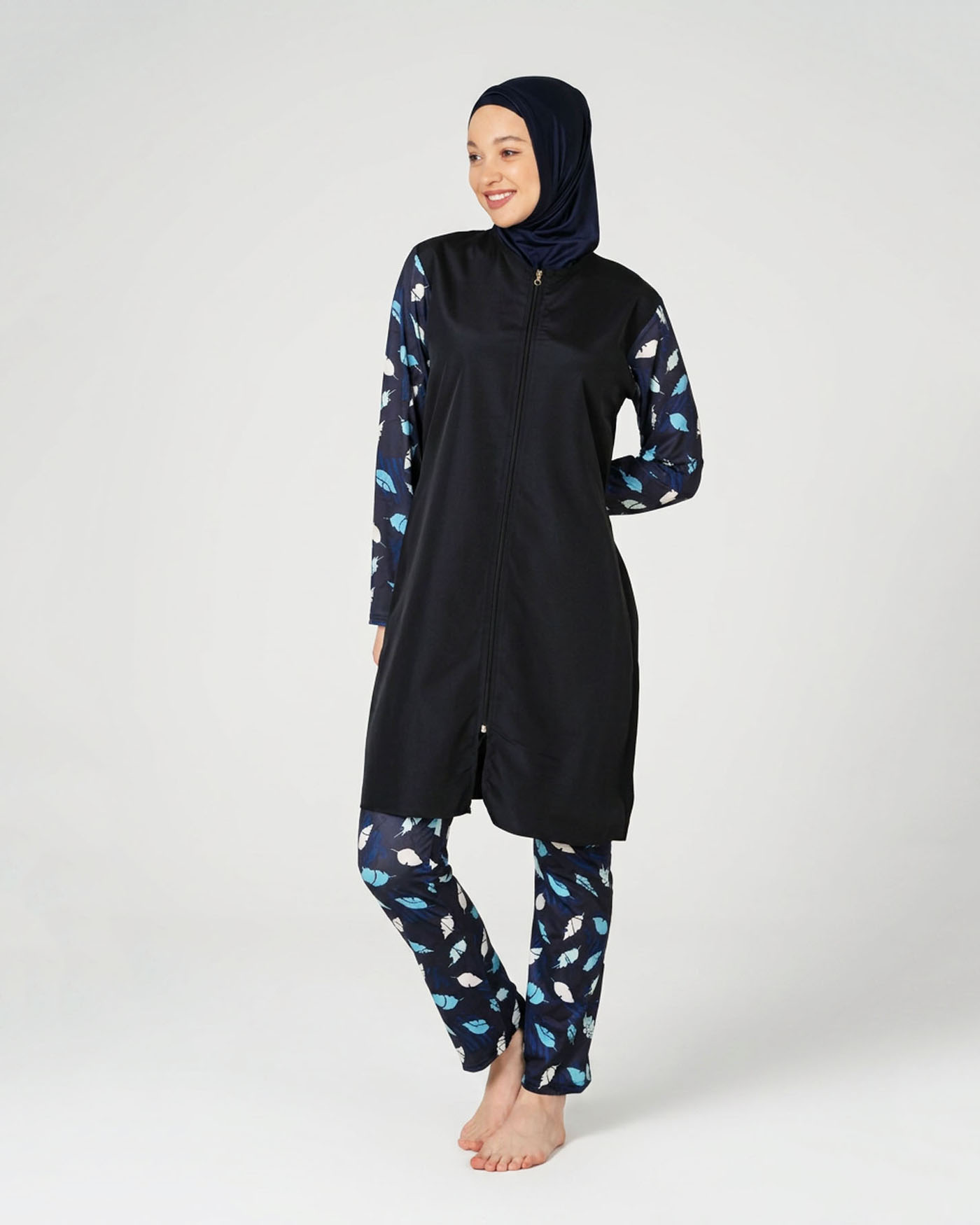 Muslim Swimsuit with hijab - Midnight Blue - 2