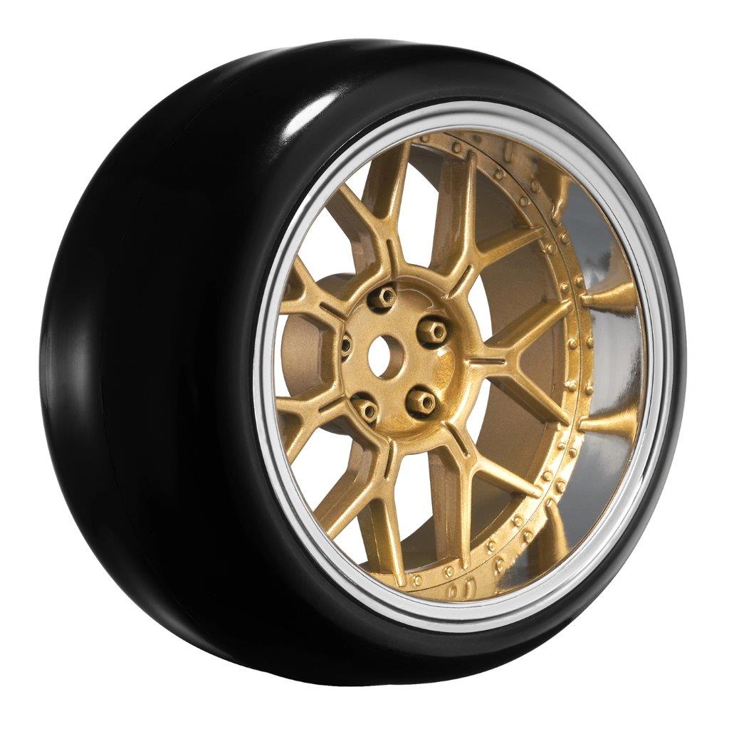 LOUISE Däck & Fälg Drift / 14-Eker Brons (2,4,6,8mm Offset) 12mm Hex (4)