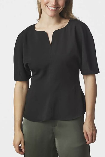 Neo Noir -Josine Crepe Blouse  Black