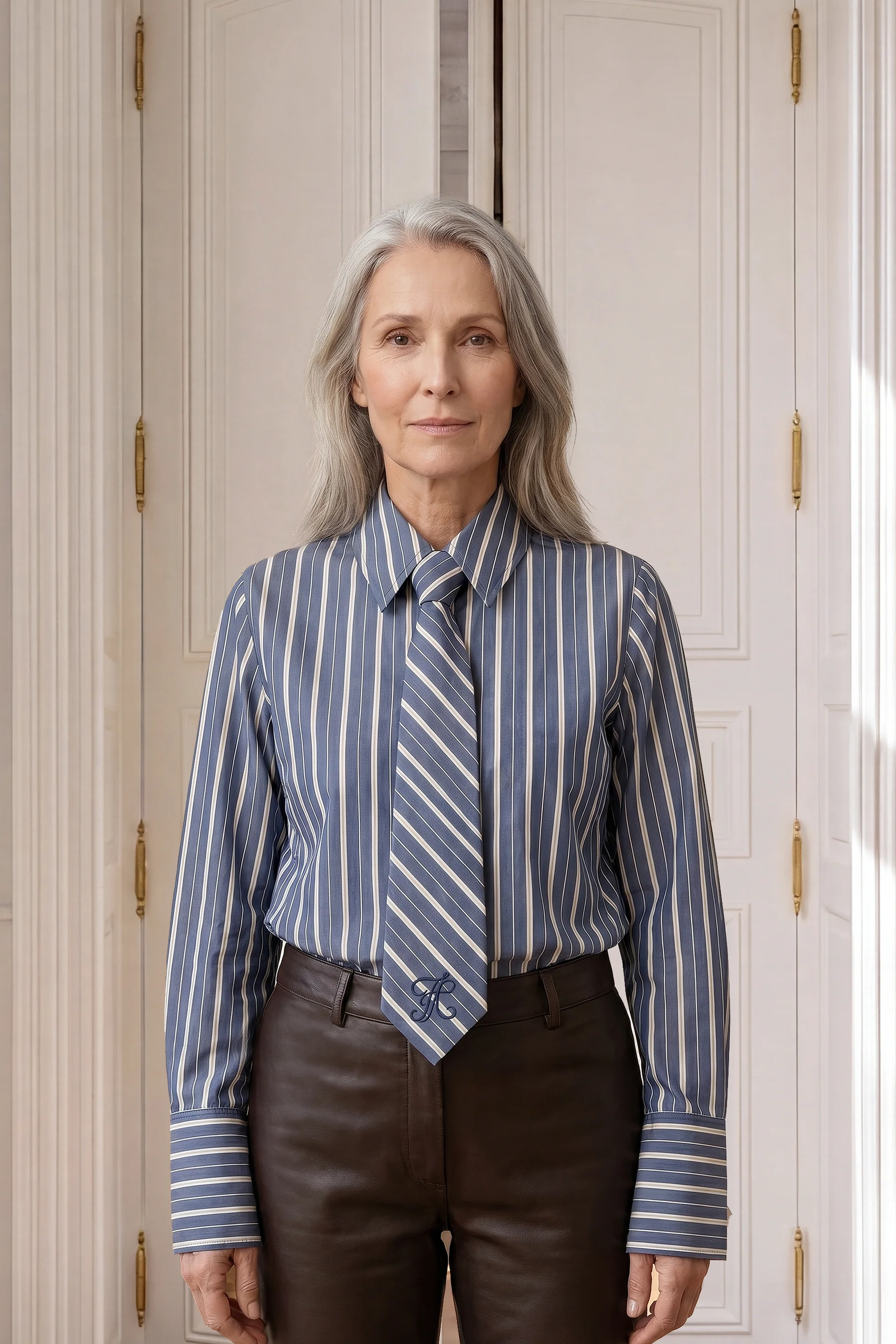 Gwen Mens Tie Shirt Stunning Stripe 
