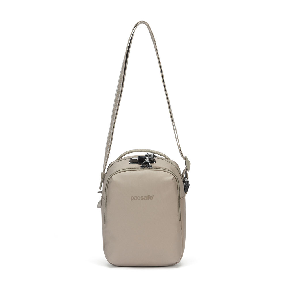 Stöldsäker axelremsväska - PACSAFE V Companion Crossbody Beige - 3