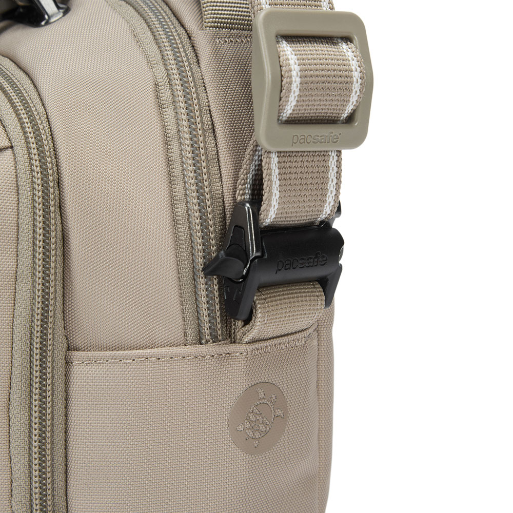 Stöldsäker axelremsväska - PACSAFE V Companion Crossbody Beige - 5
