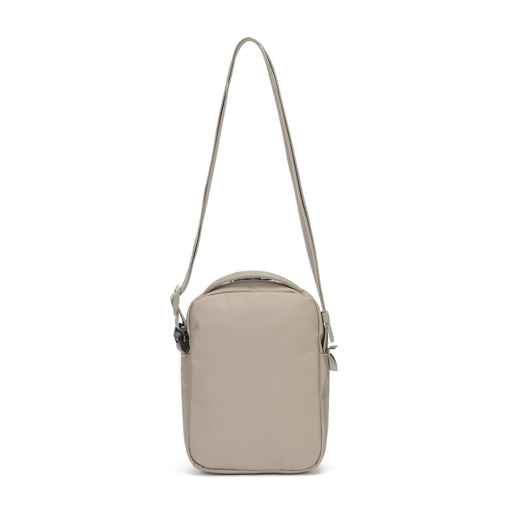 Stöldsäker axelremsväska - PACSAFE V Companion Crossbody Beige - 4