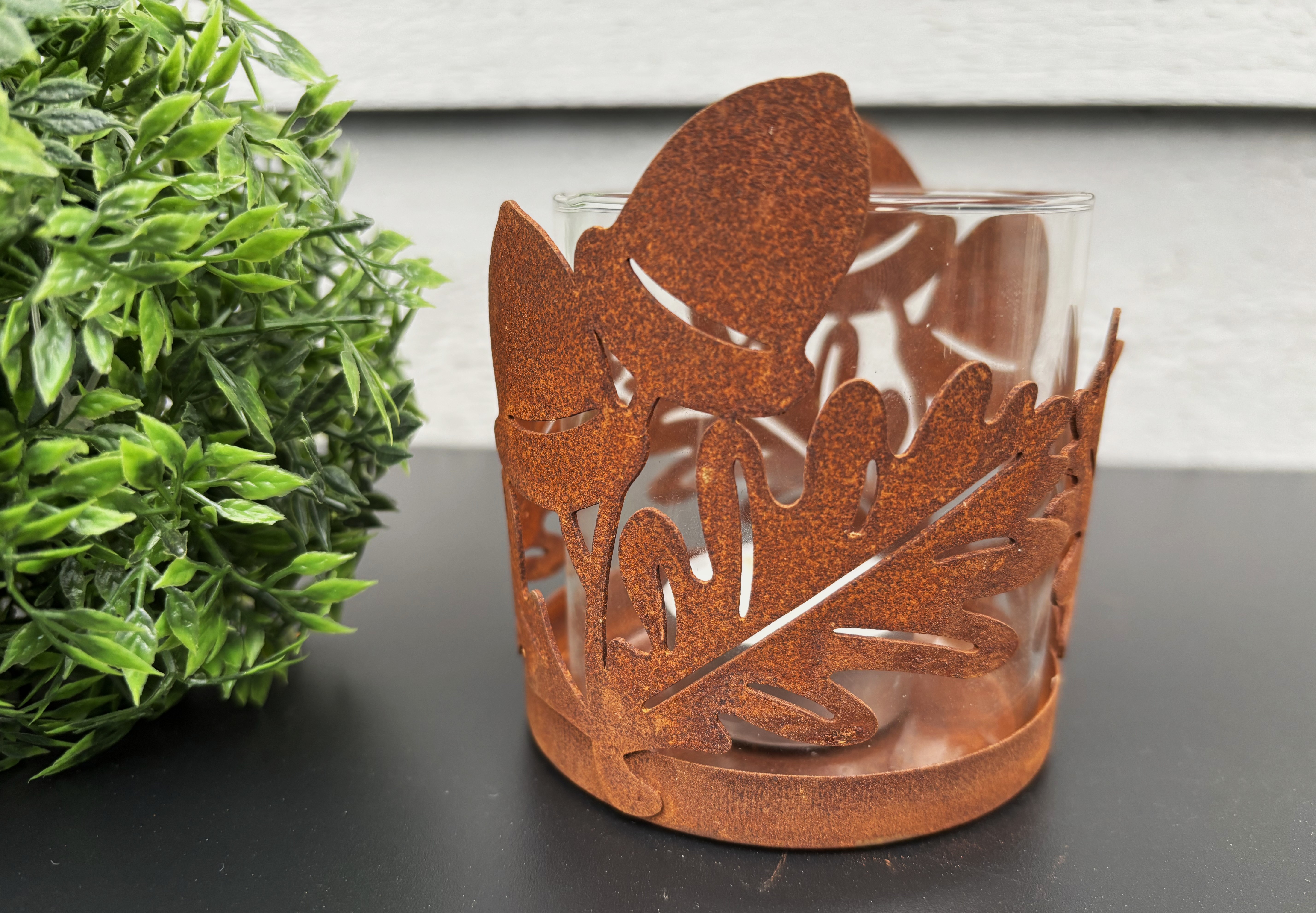 Ljuslykta Ek Med Glas