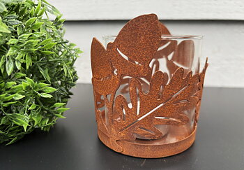 Ljuslykta Ek Med Glas