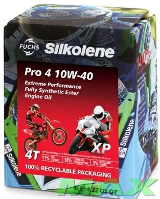 Silkolene Pro 4  10W-40 XP Helsyntet Energy MC Motoroil  1 Liter  722410010/-0040 - 2