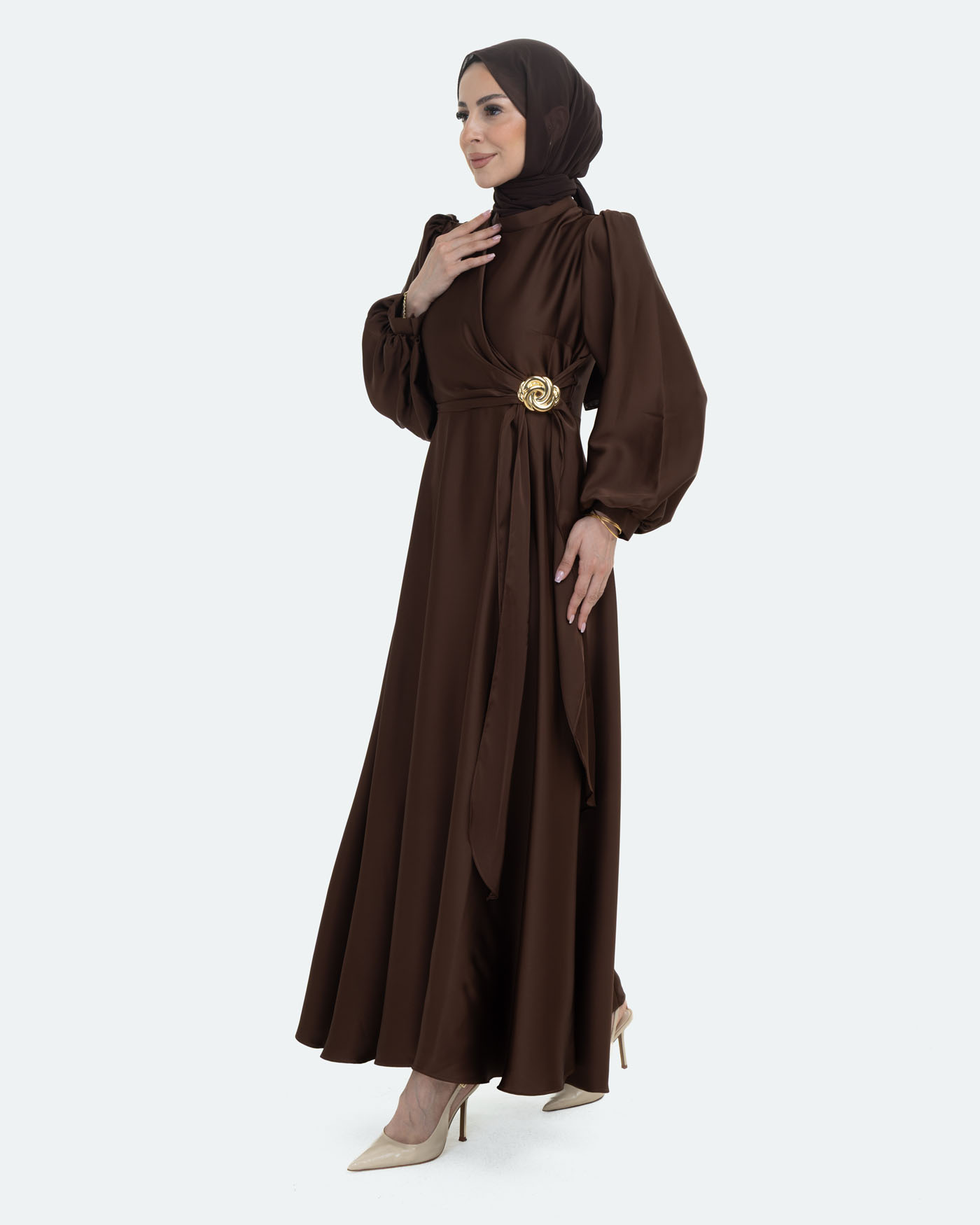 Party Dress - Brown