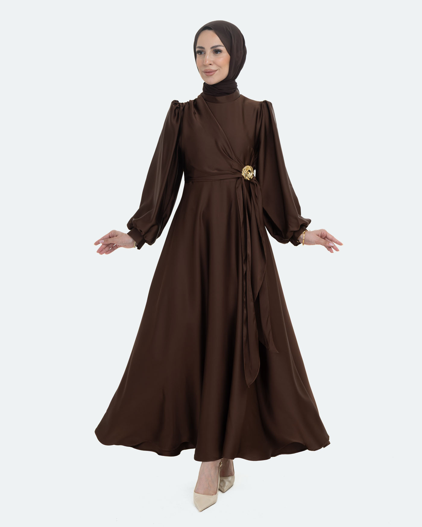 Party Dress - Brown - 7