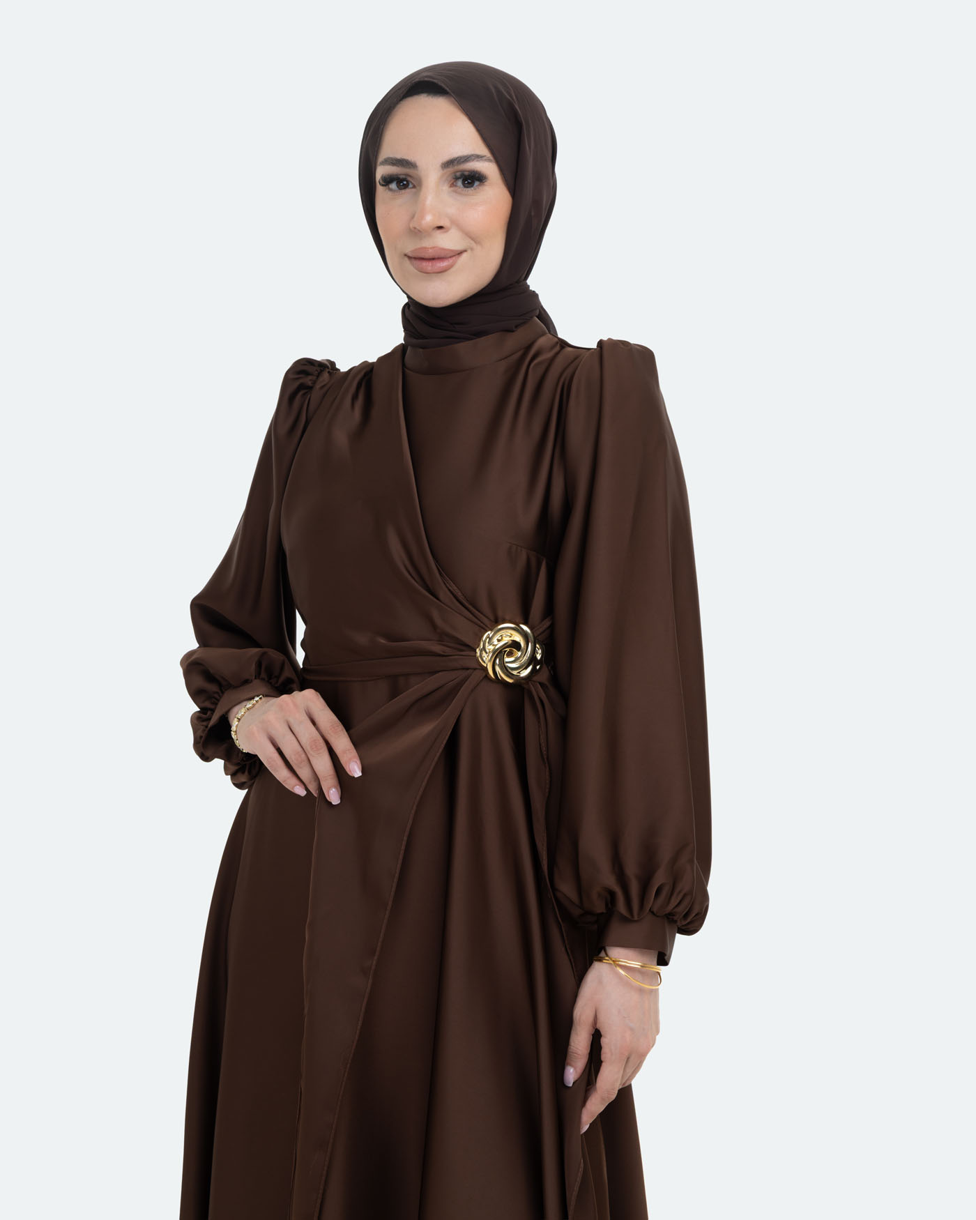 Party Dress - Brown - 2
