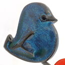 アイモ・ニェットボリ  鉄製の木の枝  カラフルな陶器の鳥  19cm  1960年代