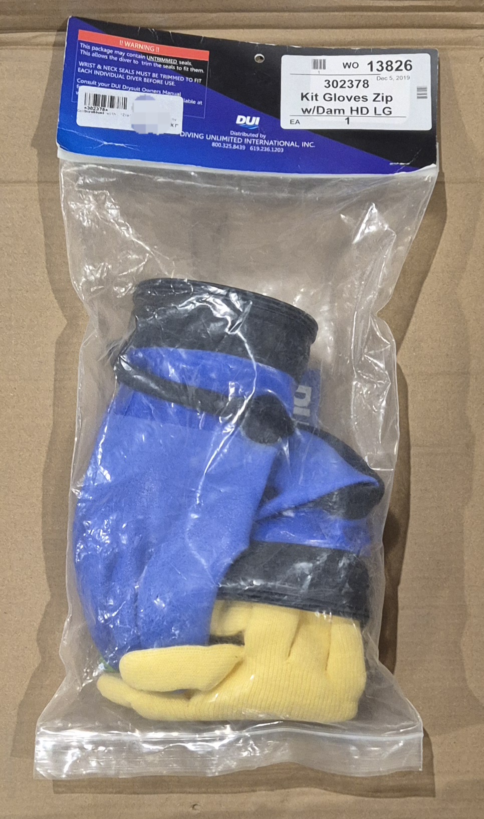 DUI ZipSeal Gloves - Heavy Duty With Dams, LG*NY* - 2