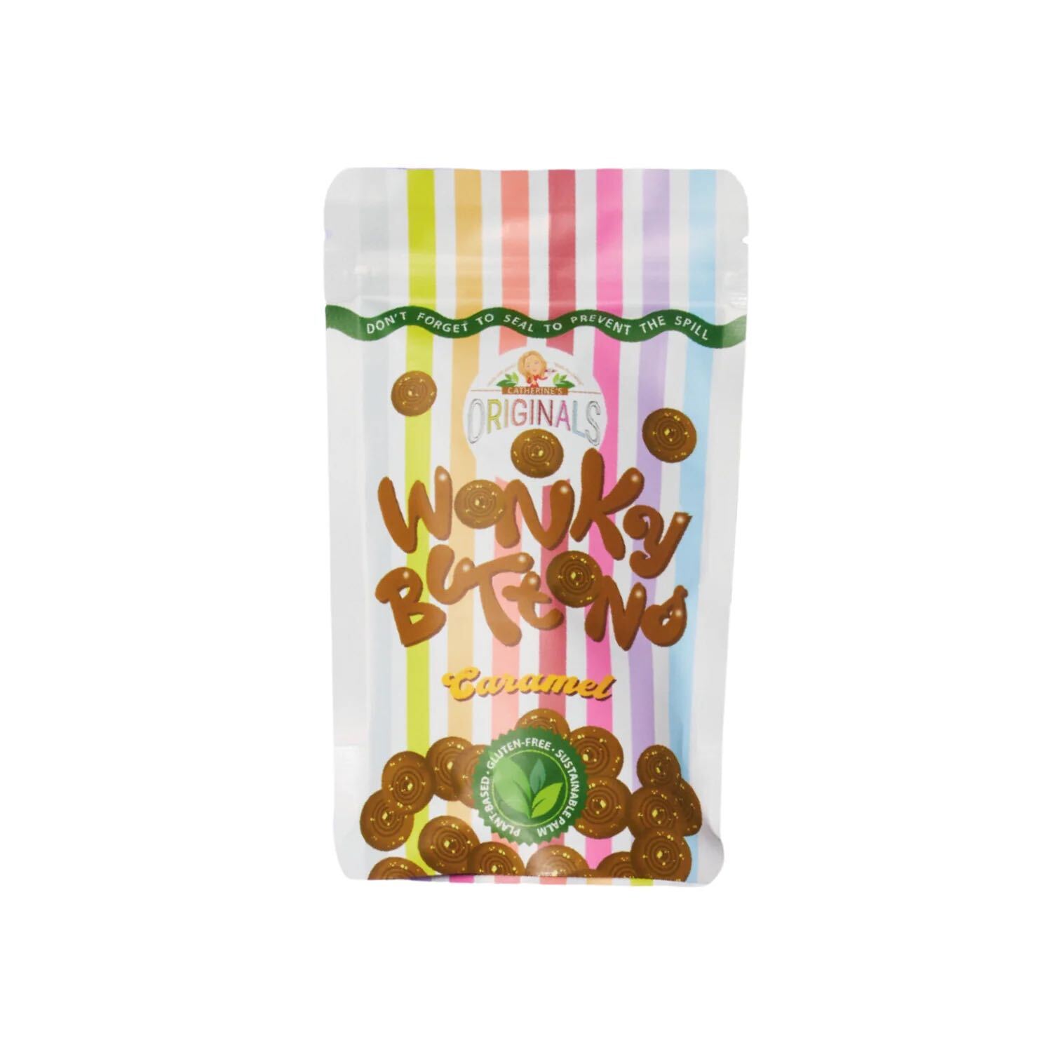 Veganska chokladknappar med karamellfyllning catherines originals 100g