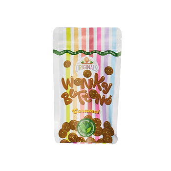 Veganska chokladknappar med karamellfyllning catherines originals 100g