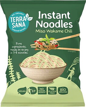 ekologiska glutenfria snabbnudlar med wakame terasana