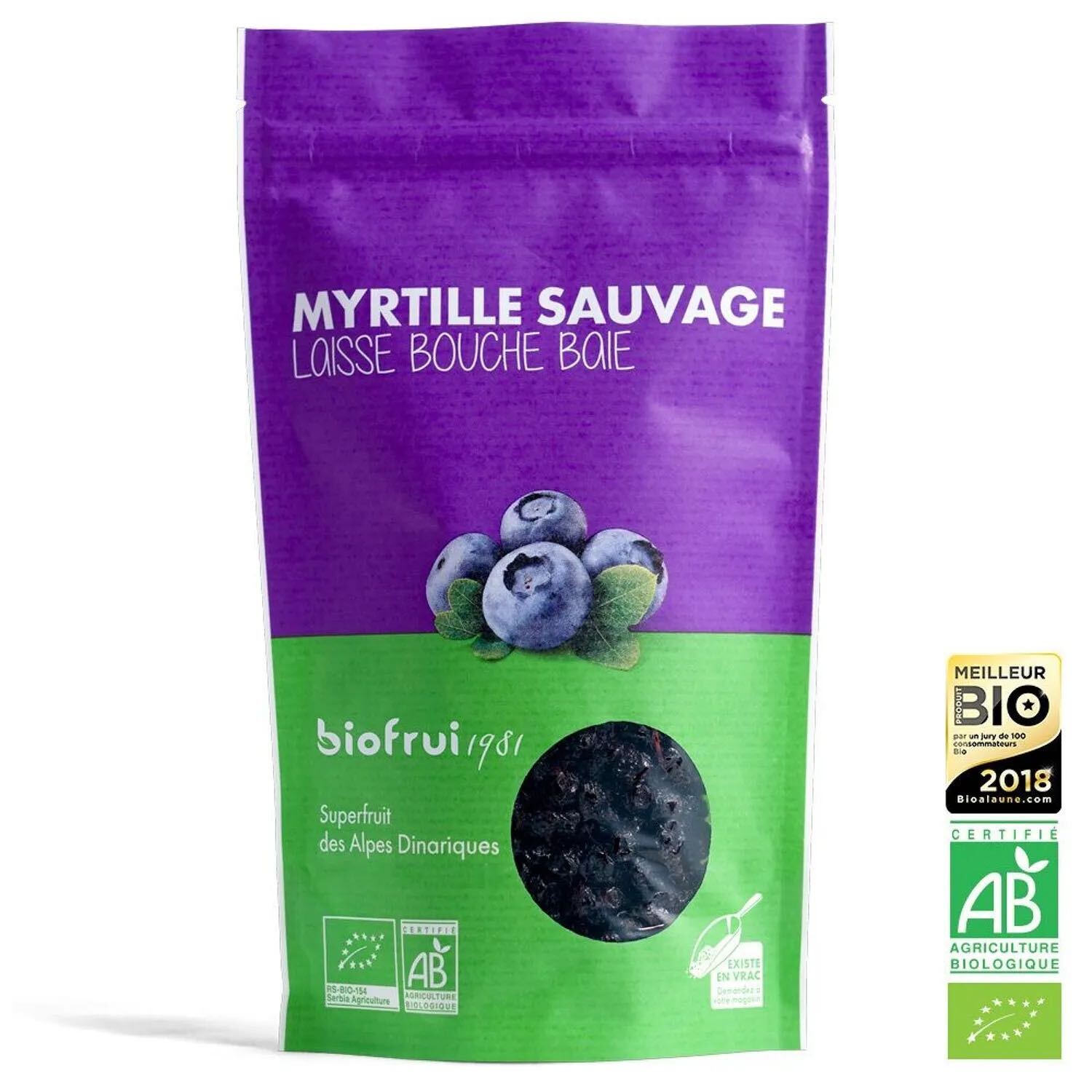 Ekologiska torkade blåbär biofruit