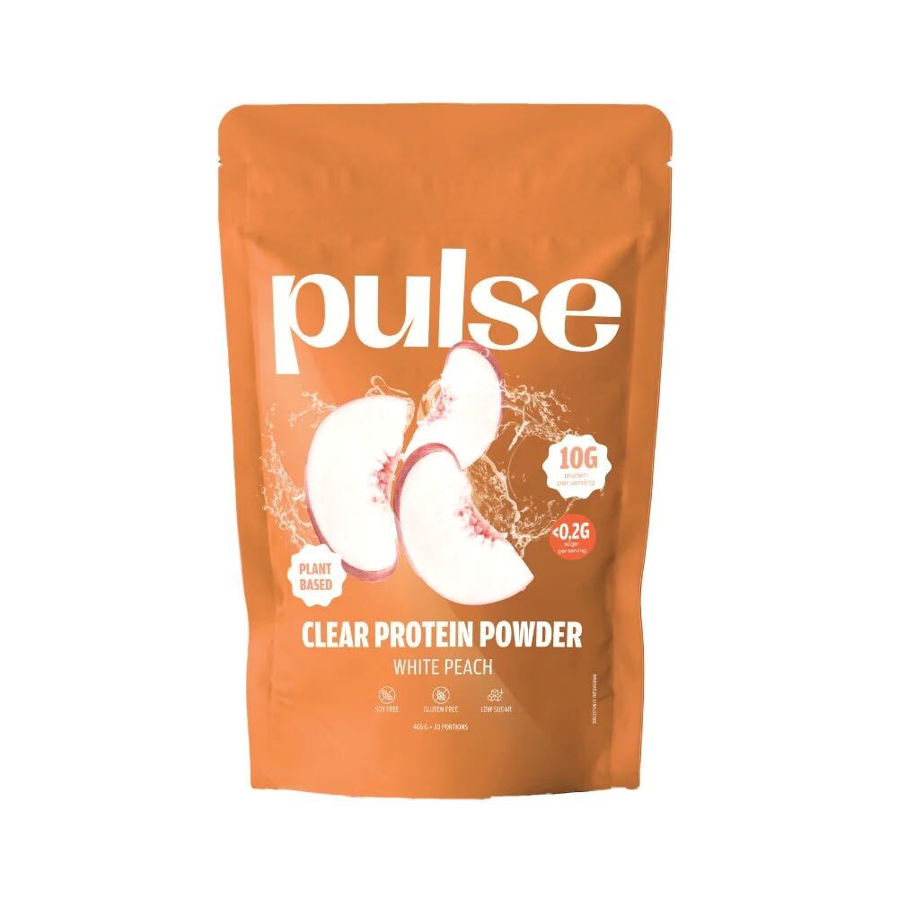 Klart proteinpulver persika pulse 405g