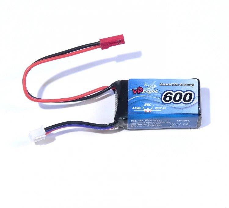 VAPEX Li-Po Batteri 2S 7,4V 600mAh 25C JST-RCY (BEC) - 2