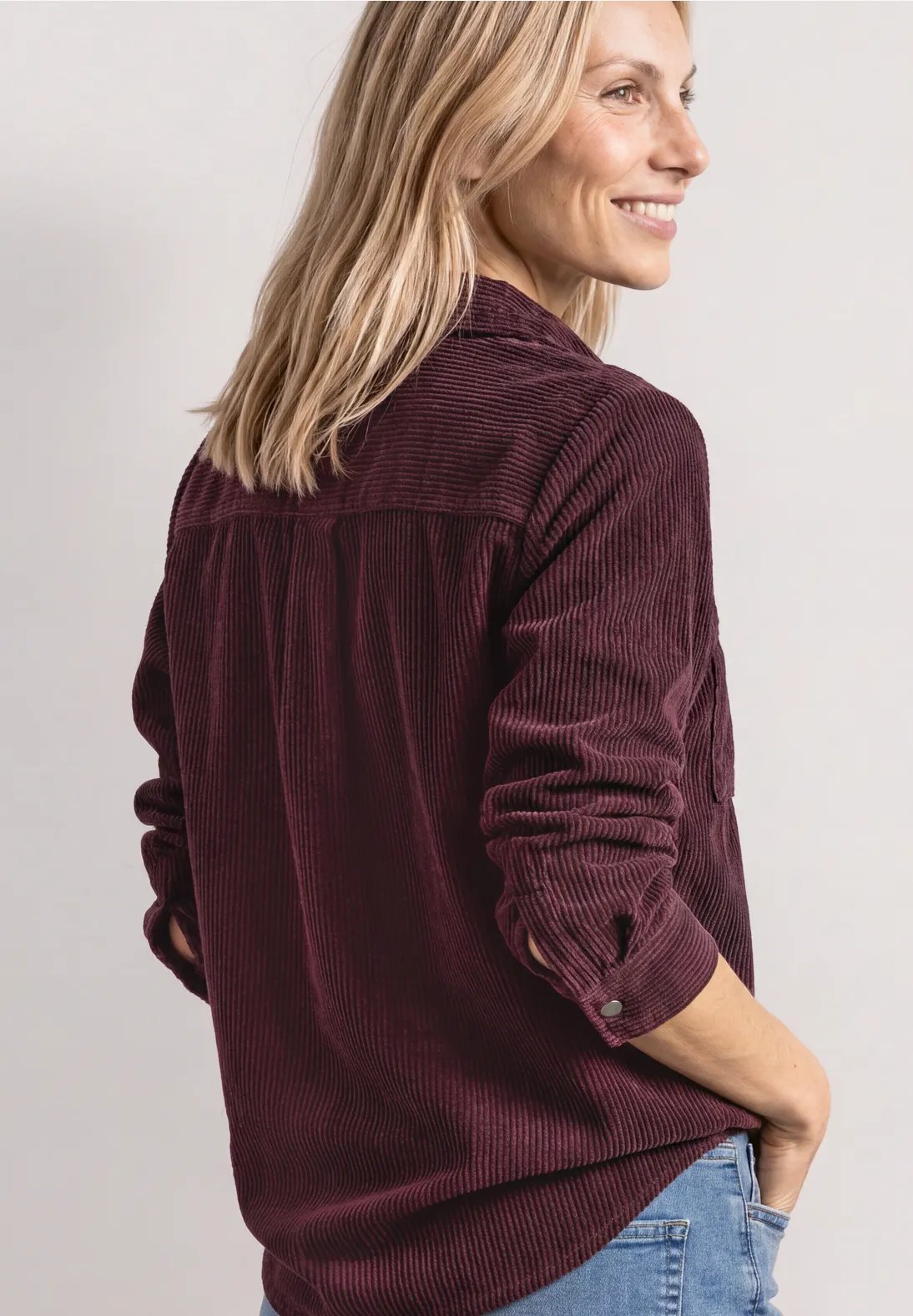 Corduroy Shirtcollarblouse - Rustic Rouge - Street One - 3