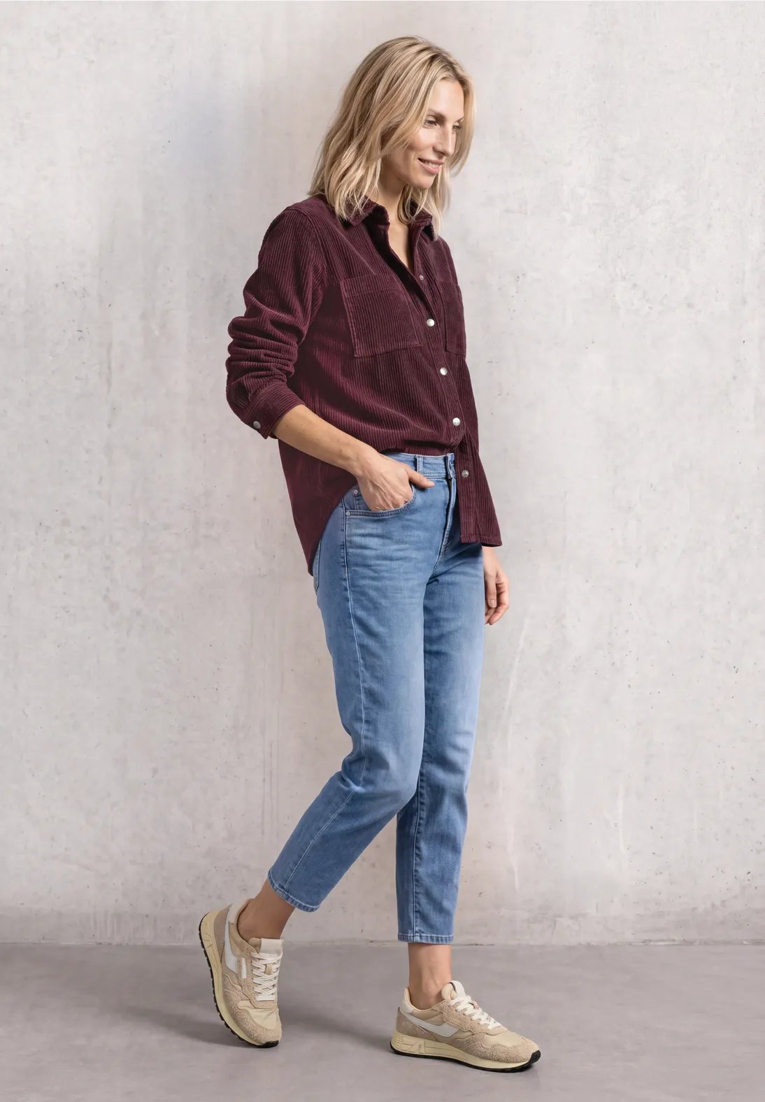 Corduroy Shirtcollarblouse - Rustic Rouge - Street One
