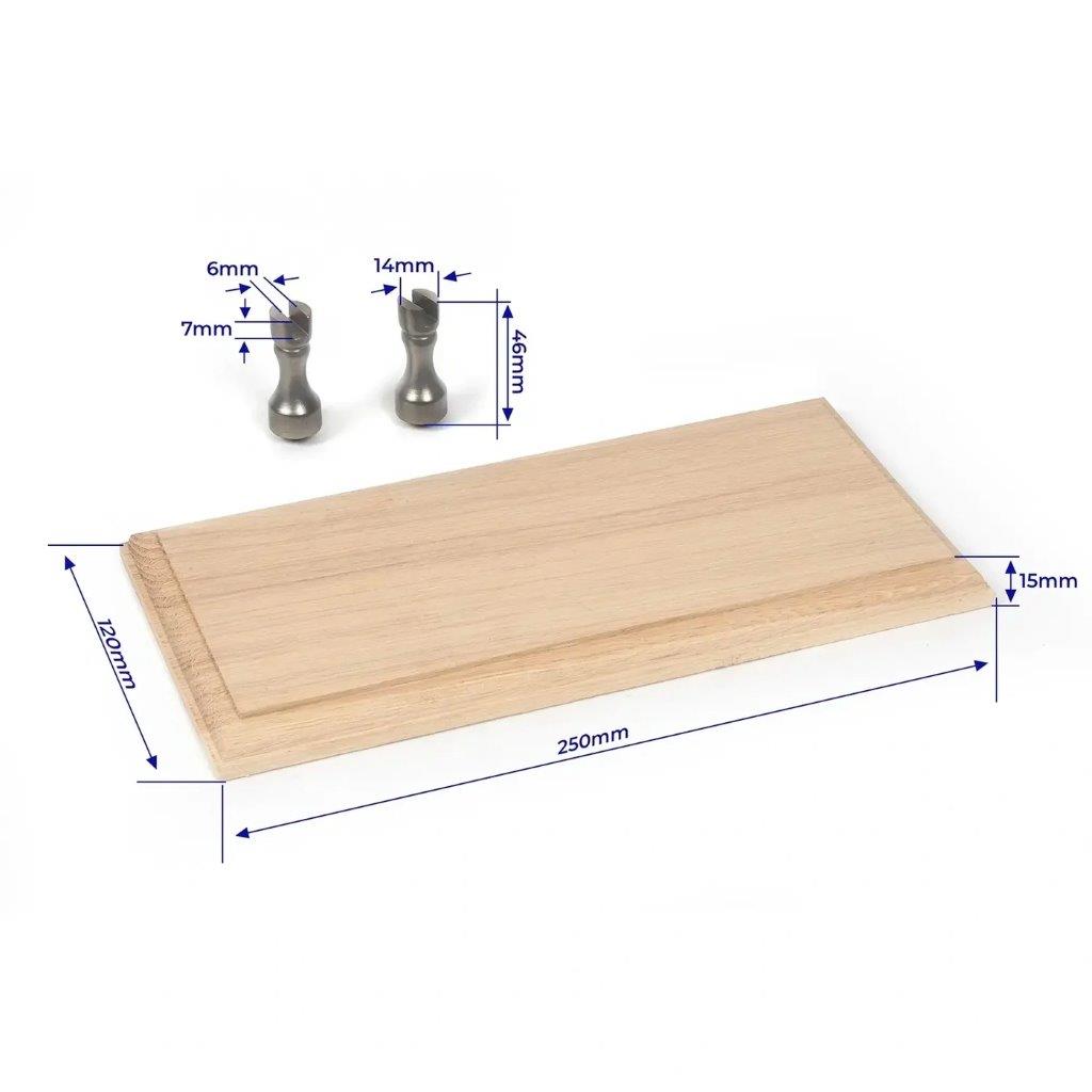 OcCre Display-platta 250x120mm Ek med Metallstöd