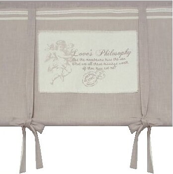 Hissgardin Love Änglar Linnebeige botten lantlig stil